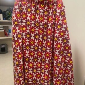 Floral Maxi Skirt in Red and Yellow